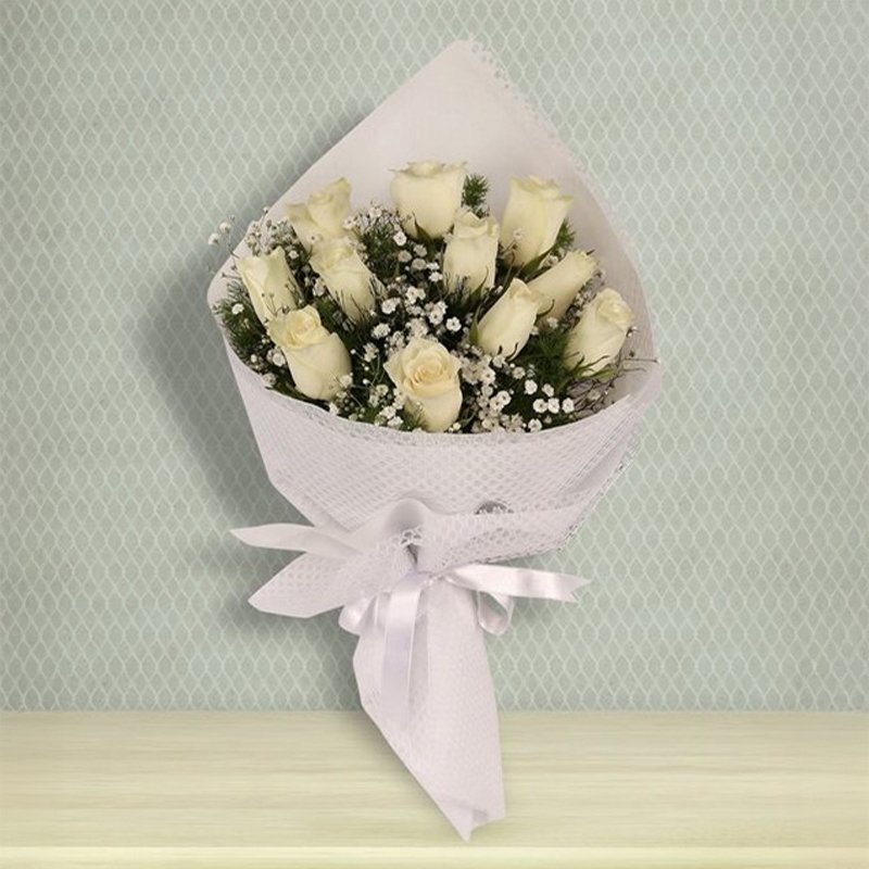 Çerkezköy Çiçek - 11 Beyaz Gül Buketi